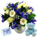 Baby Boy Flower Gift Set