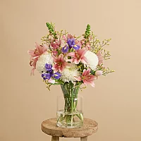 Easter flower bouquet with snapdragons and chrysanthemum