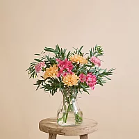 Anniversary Flower bouquet with chrysanthemums and carnations
