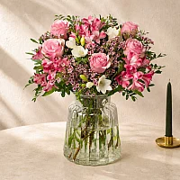 Pink Roses and Freesias