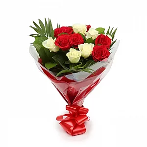 Red and White Roses Bouquet