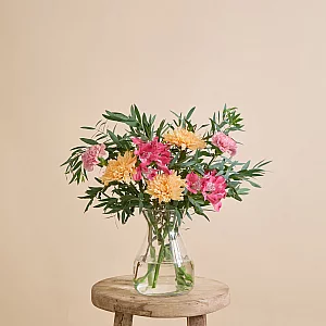 Anniversary Flower bouquet with chrysanthemums and carnations