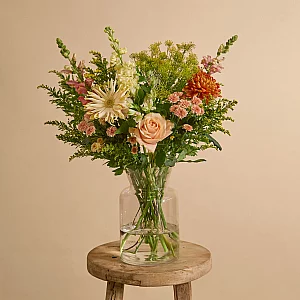 Mothers day Flower bouquet with chrysanthemum alstromeria and rose